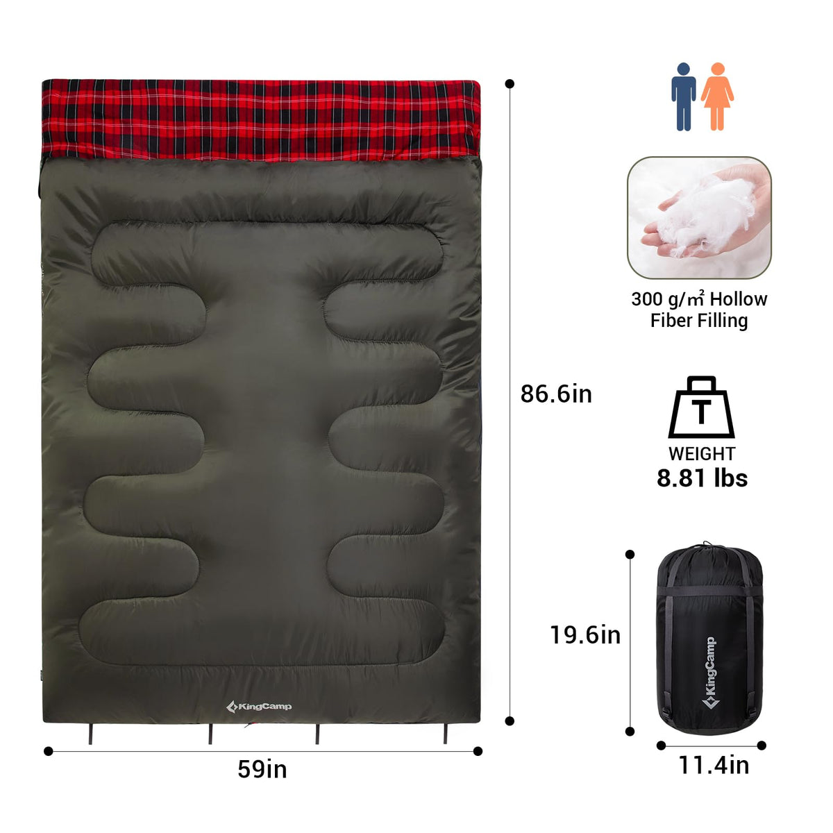 35F 3 Season Double Sleeping Bag