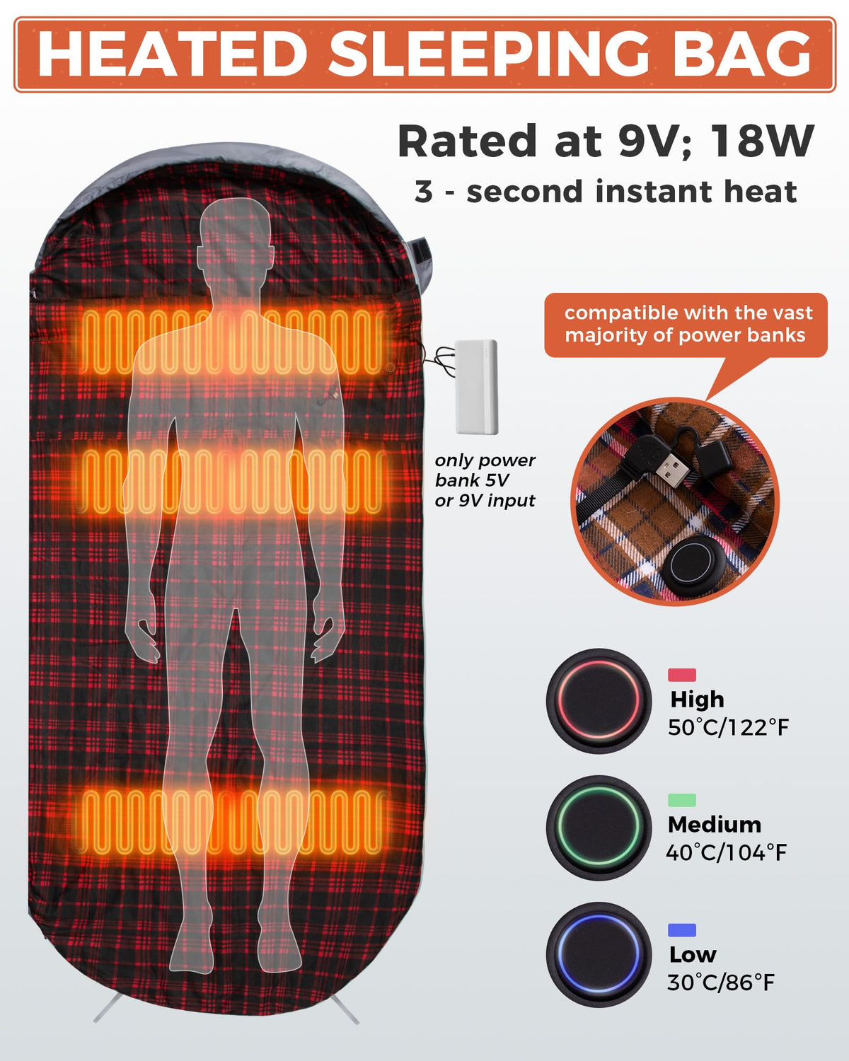 KingCamp FREESPACE HEATING 250 Beheizter Schlafsack