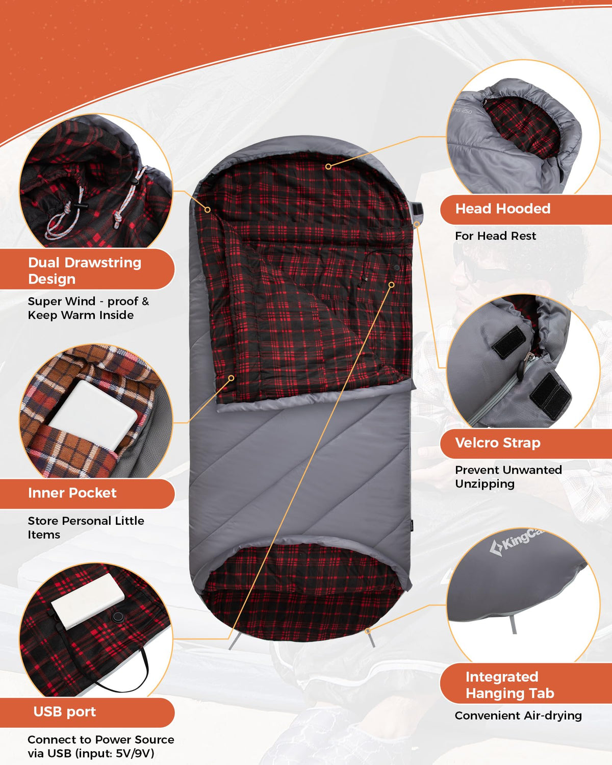 KingCamp FREESPACE HEATING 250 Beheizter Schlafsack