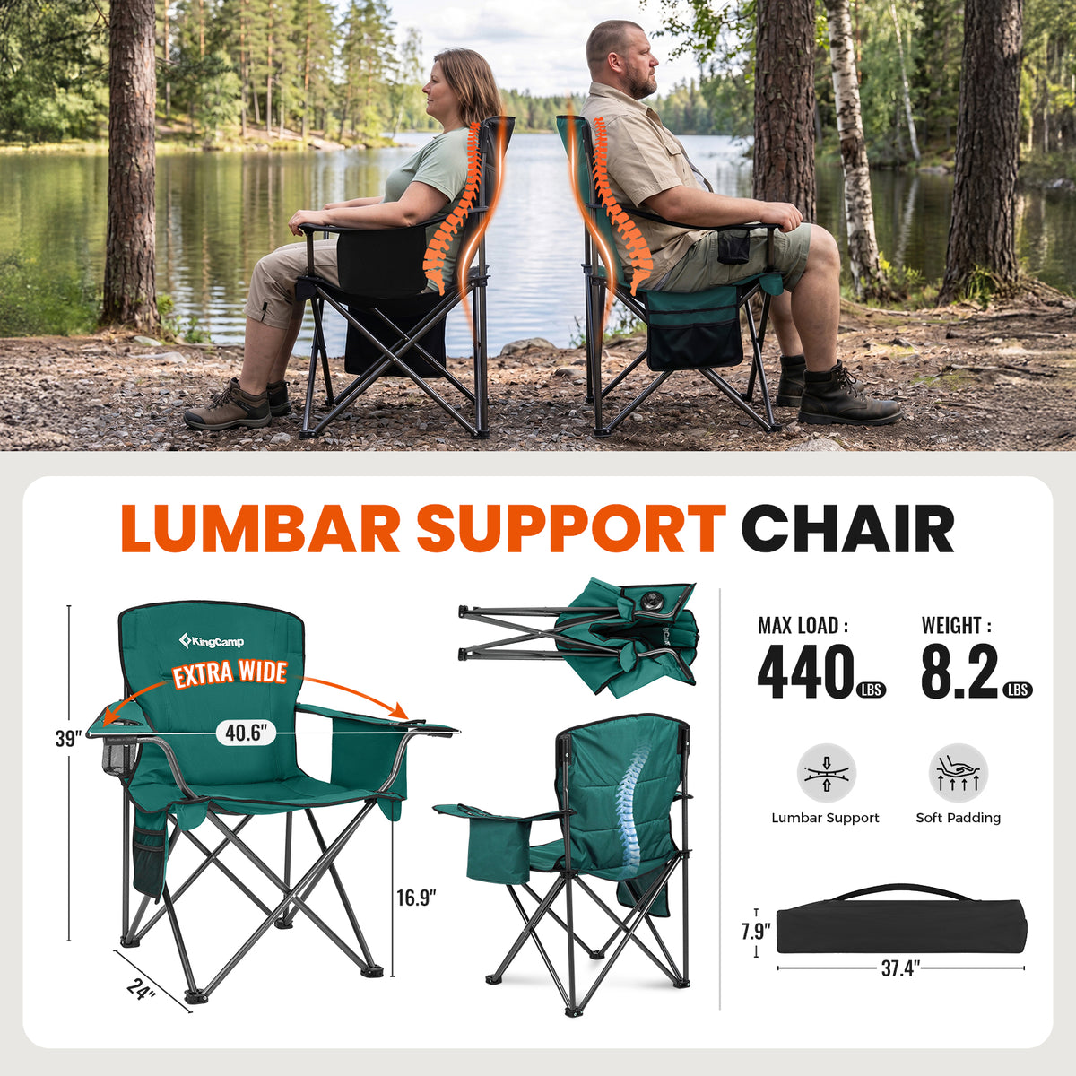 Übergroßer Outdoor-Camping-Klappstuhl 