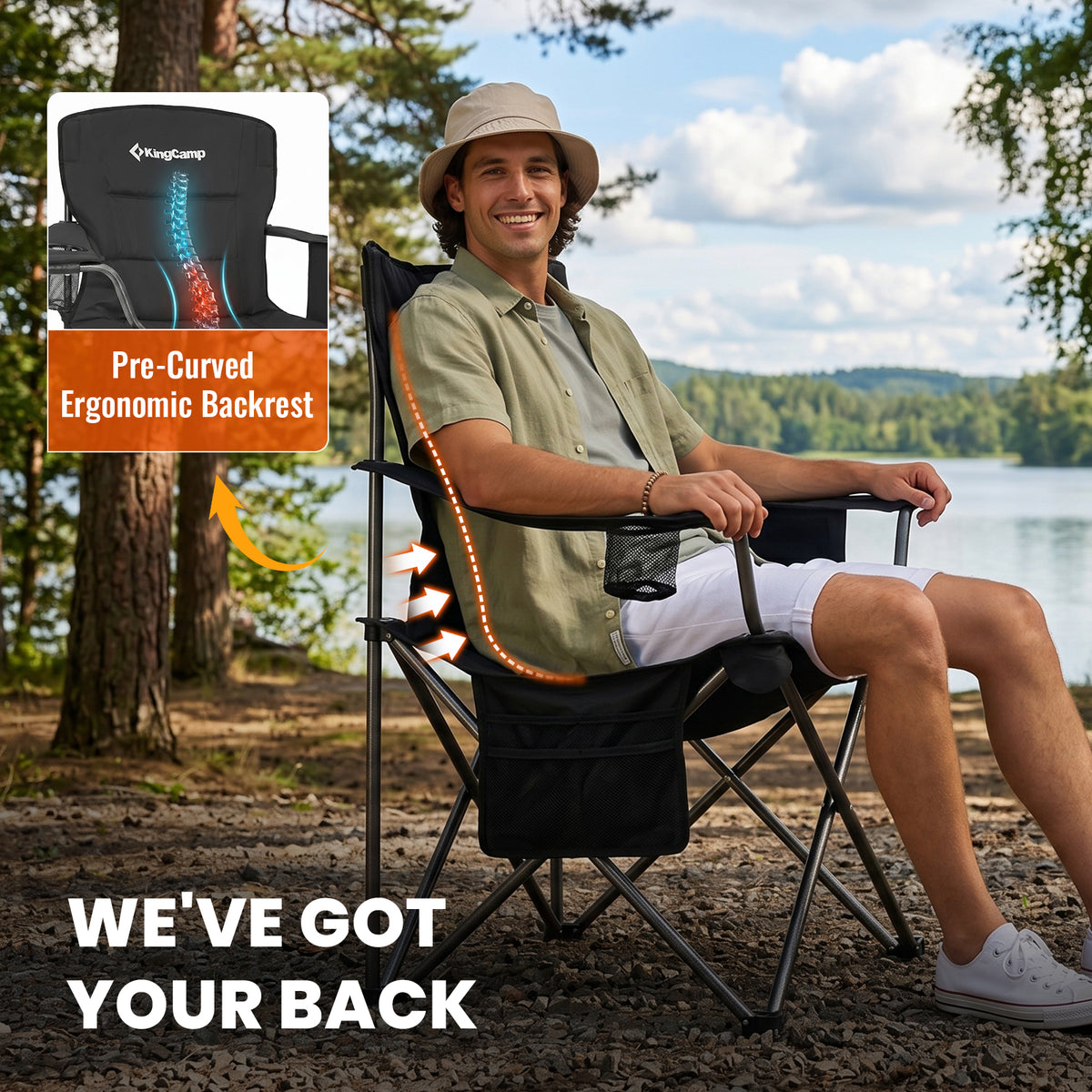Übergroßer Outdoor-Camping-Klappstuhl 