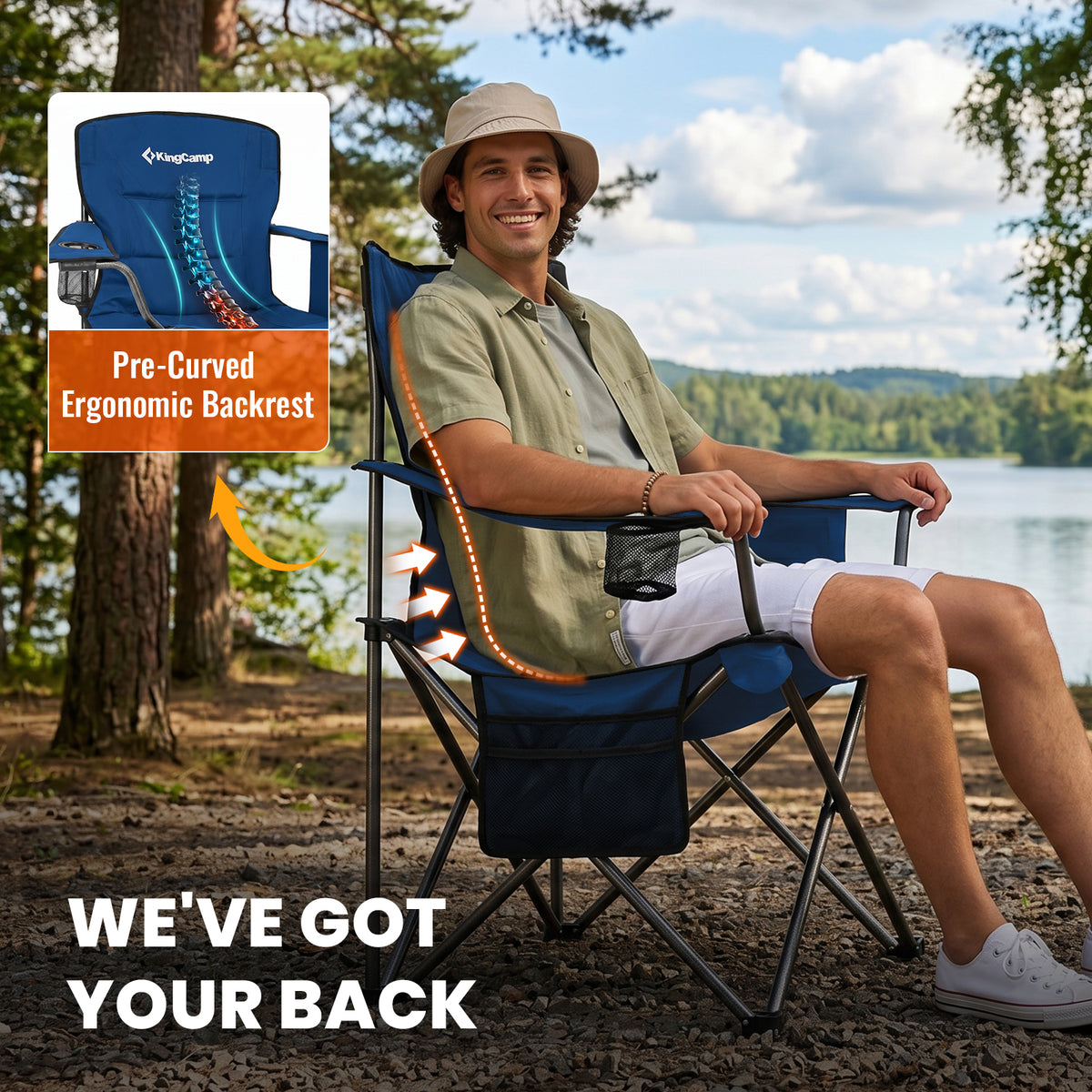 Übergroßer Outdoor-Camping-Klappstuhl 