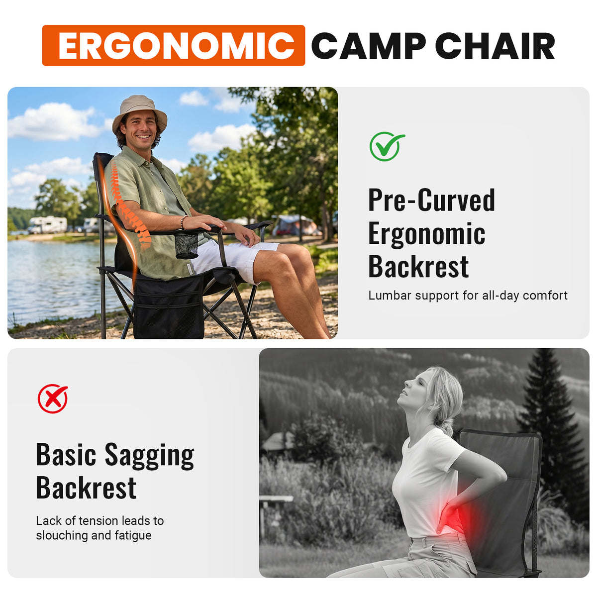 Übergroßer Outdoor-Camping-Klappstuhl 