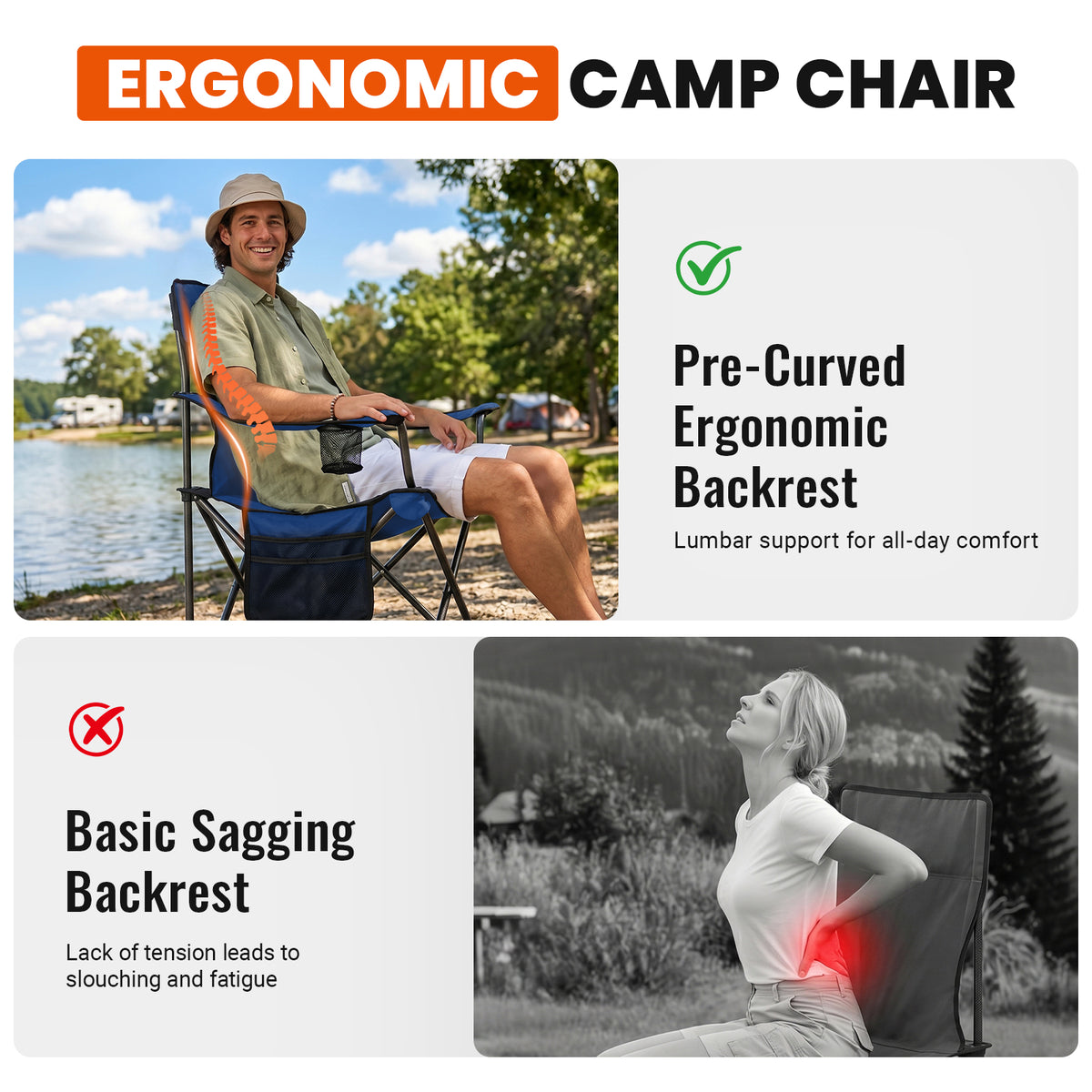 Übergroßer Outdoor-Camping-Klappstuhl 