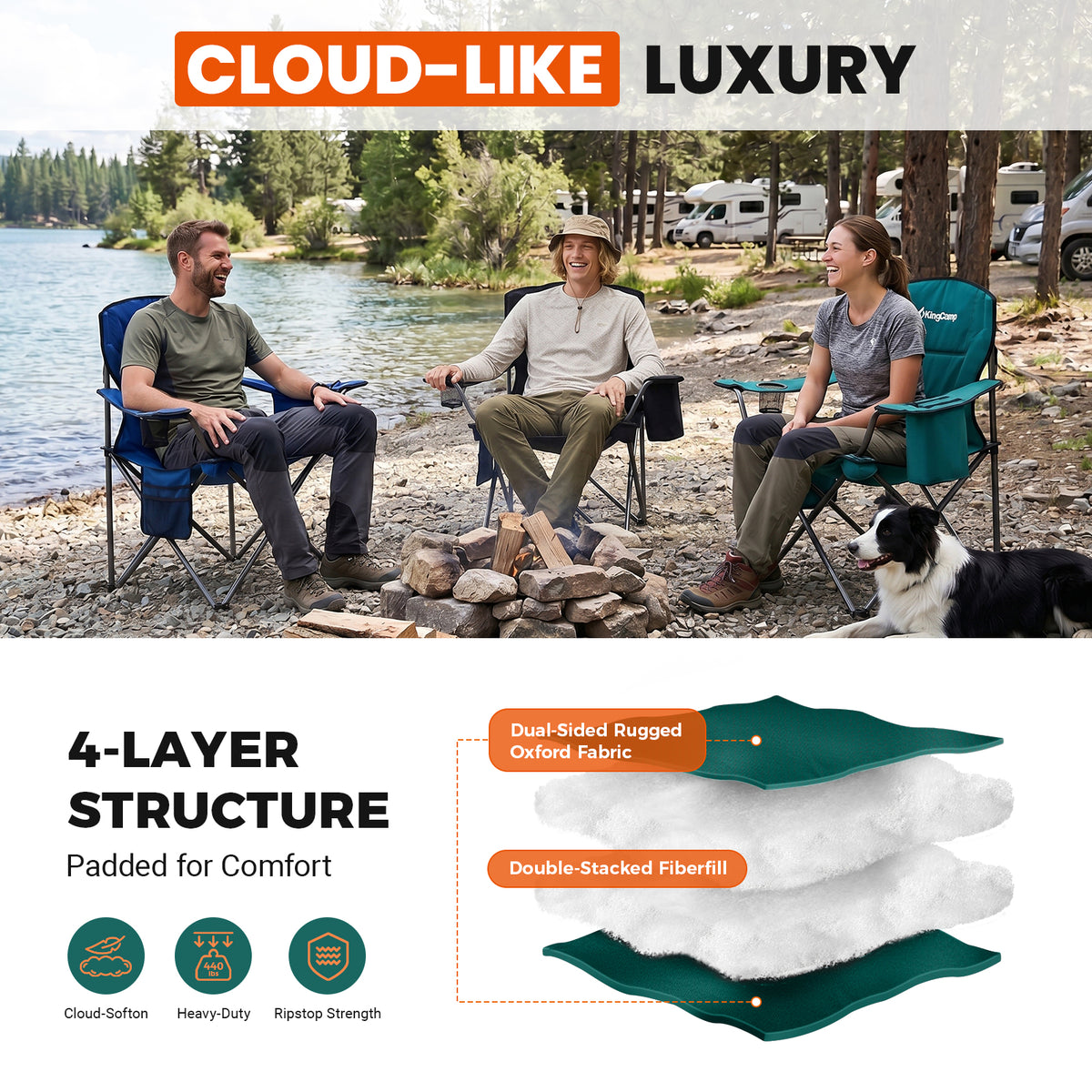 Übergroßer Outdoor-Camping-Klappstuhl 