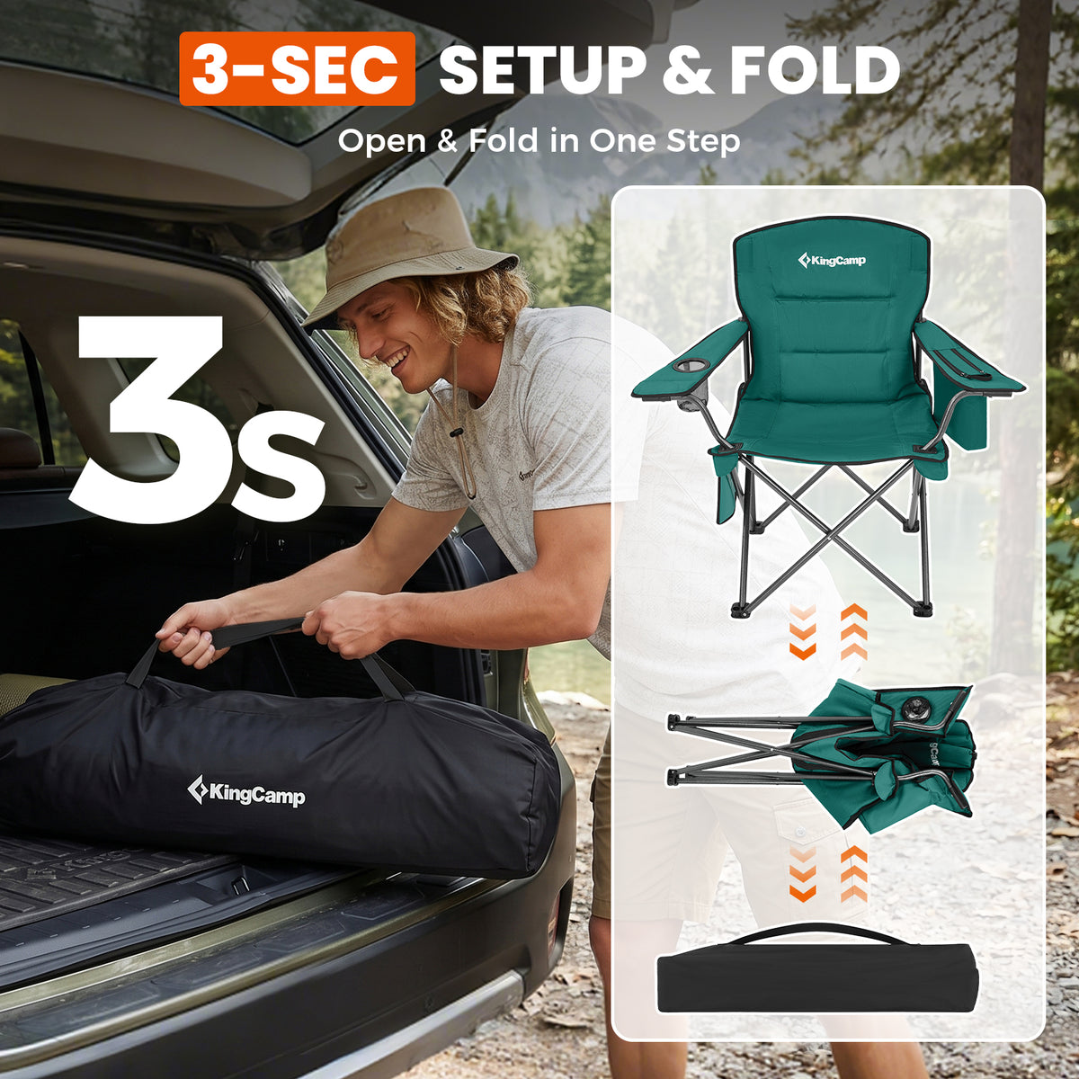 Übergroßer Outdoor-Camping-Klappstuhl 