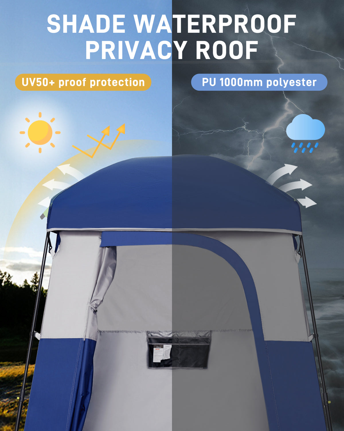 MARASUSA Single Privacy Shelter with 20L Solar Shower Bag