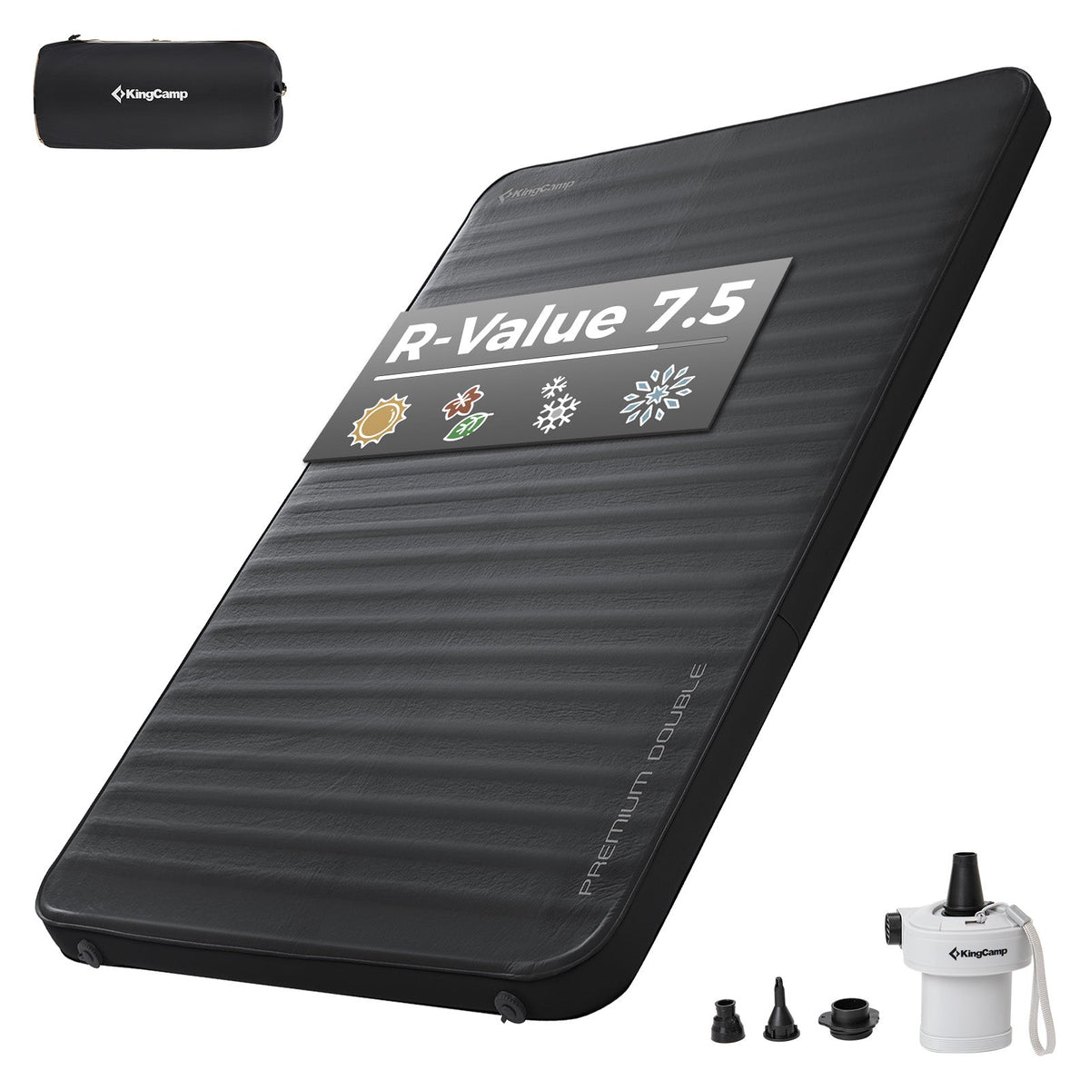 KingCamp Double Self-Inflating Camping Mattress with Pump