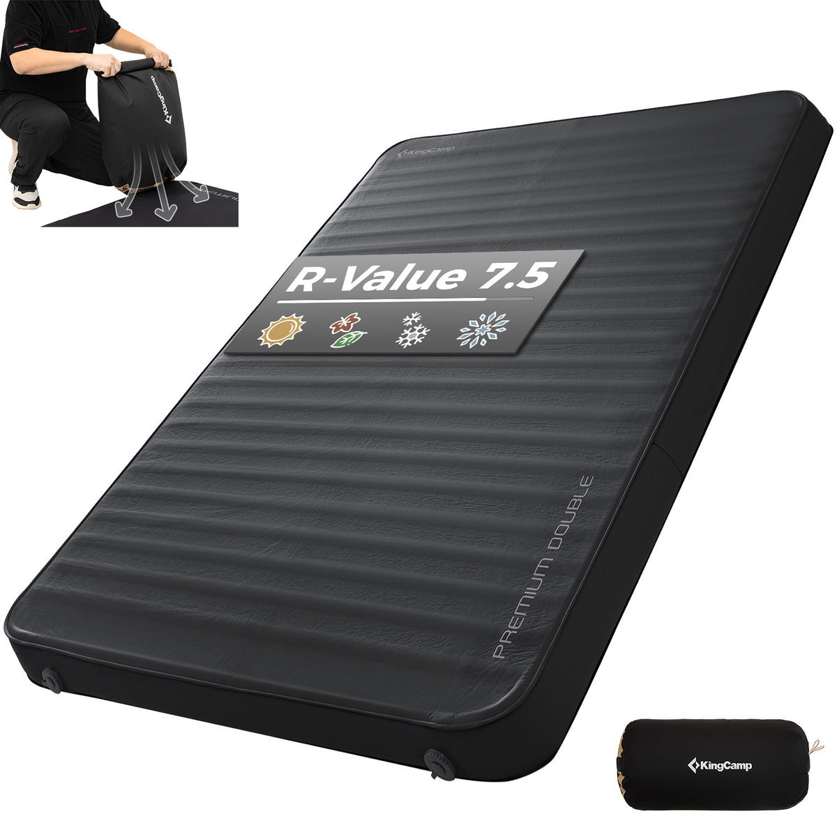 PREMIUM DOUBLE 7.5 Self-Inflating Foam Sleeping Pad