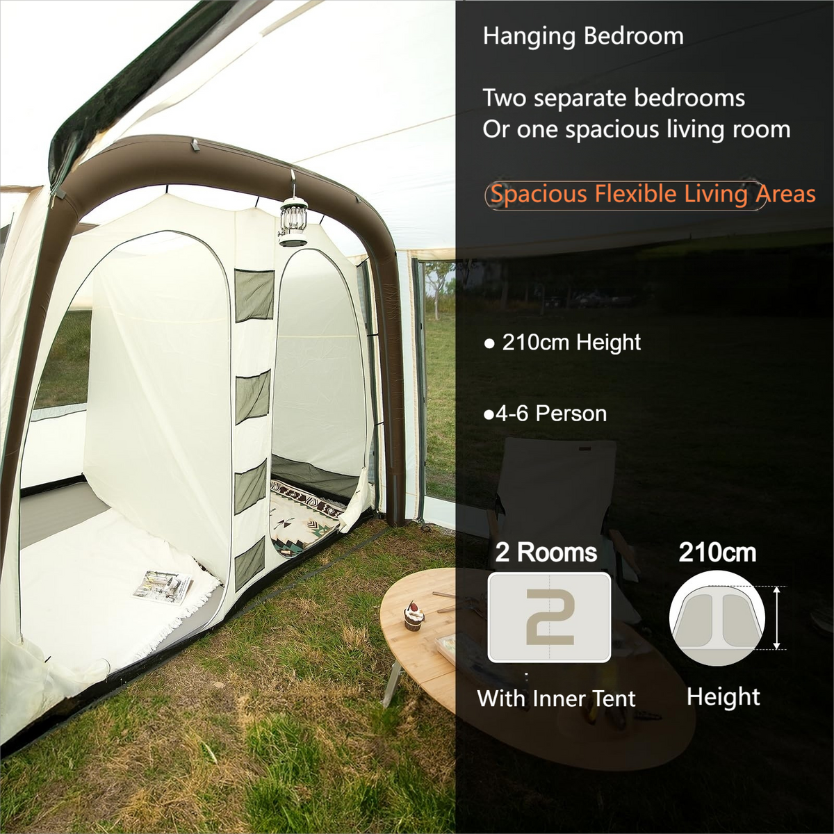 KingCamp 4-6 Personen NUOVA AIR Aufblasbares Campingzelt
