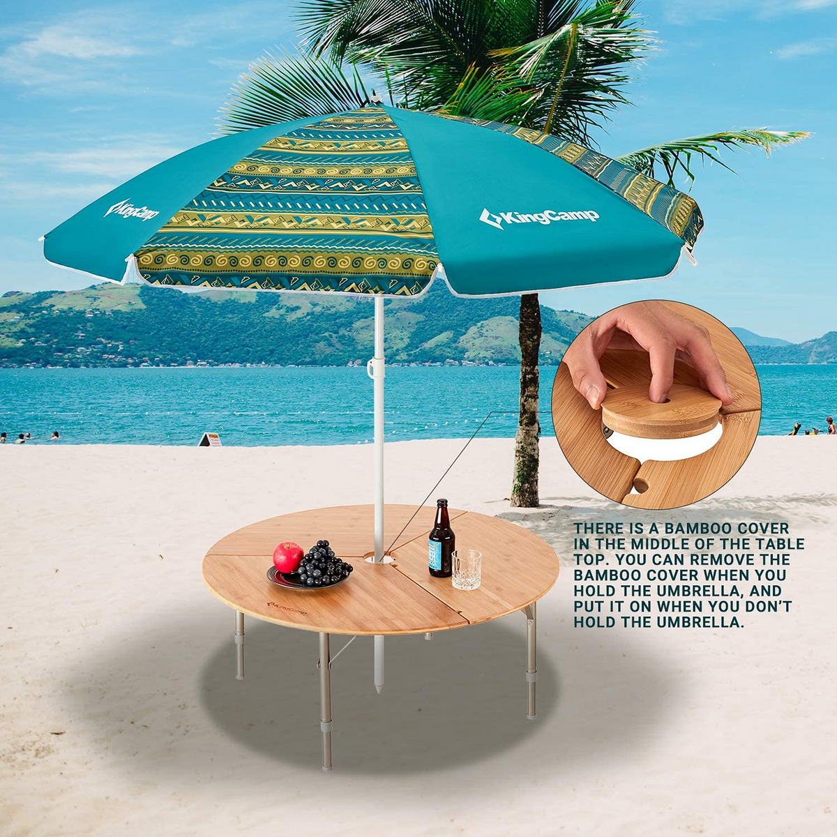 Bamboo Round Folding Table