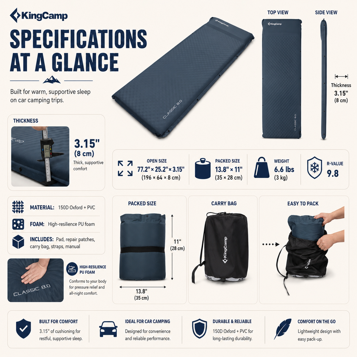 CLASSIC 8.0 Self-Inflating Sleeping Pad