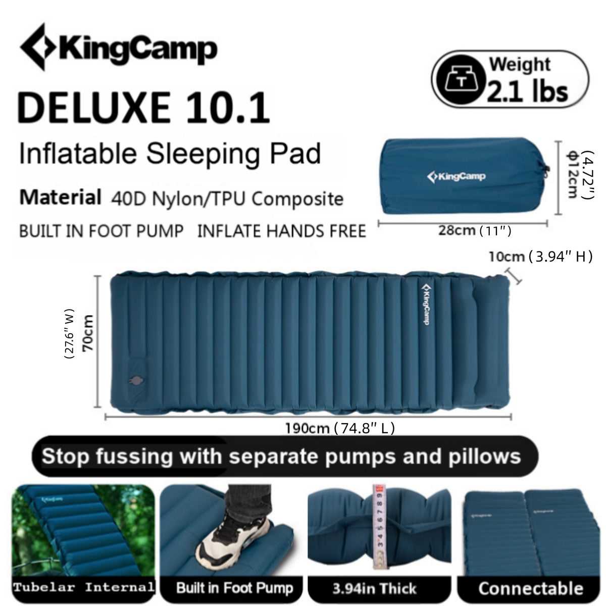 DELUXE 10.1 Inflatable Sleeping Pad