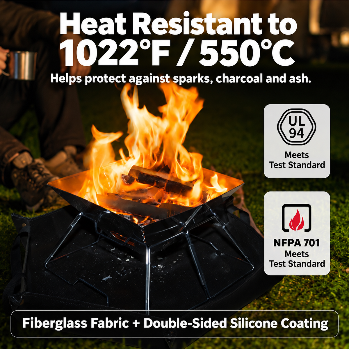 Hexagonal Fireproof Fire Pit Mat