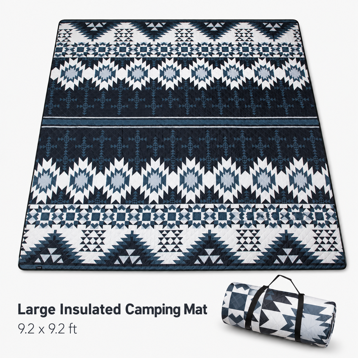 KingCamp ISIAY MAX 2.8 Large Camping Mat, 9.2 x 9.2 ft Insulated Tent Floor Mat with Aluminum Backing for SUV Tents, Camping & Family Outdoor Use