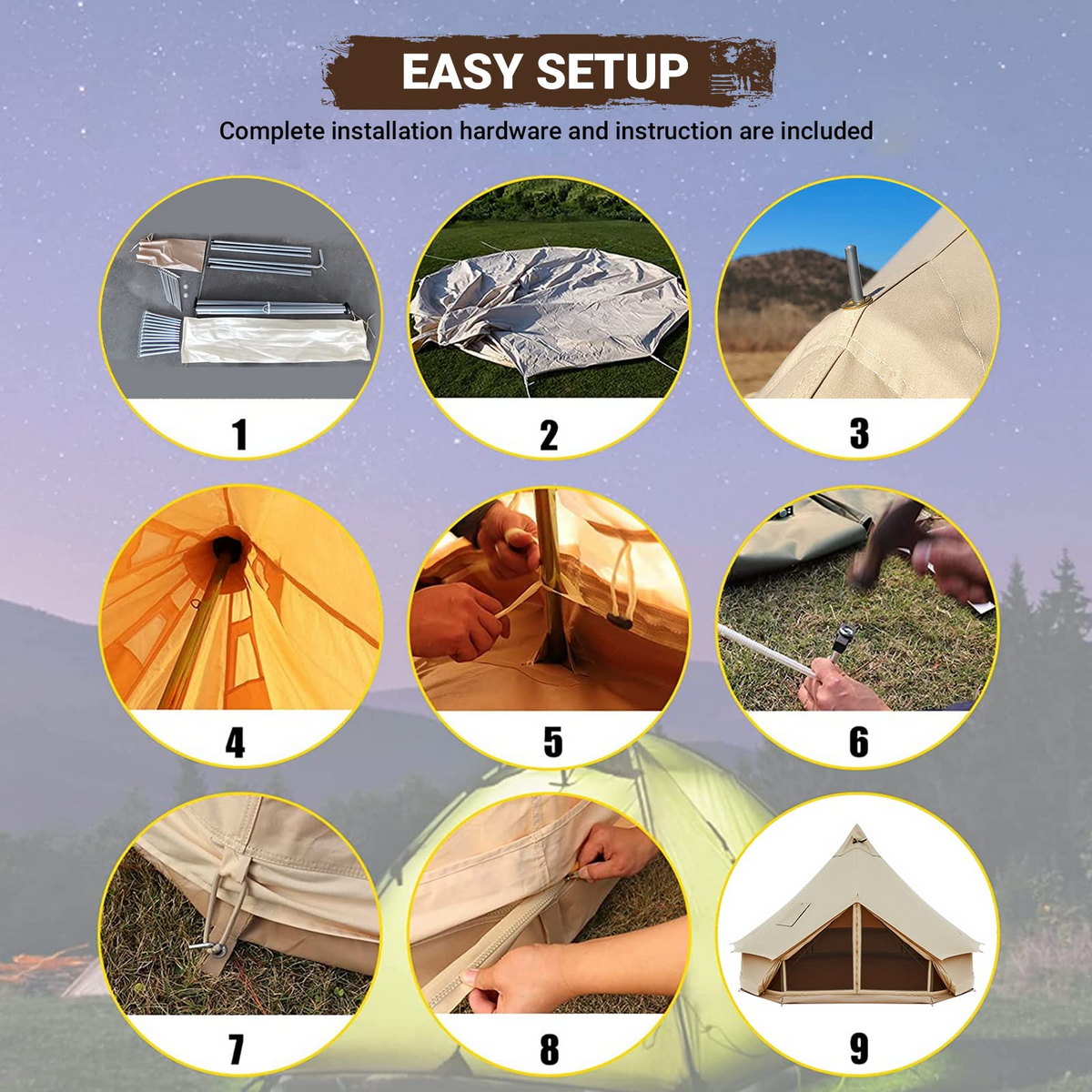 set up a bell tent