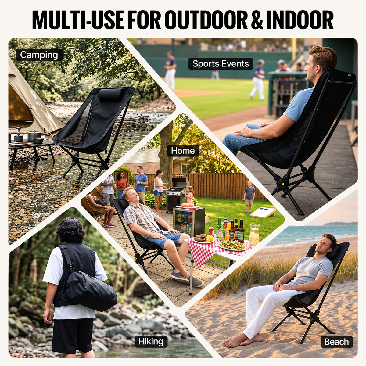 Lightweight High Back Camping Chair with Gentle Sway