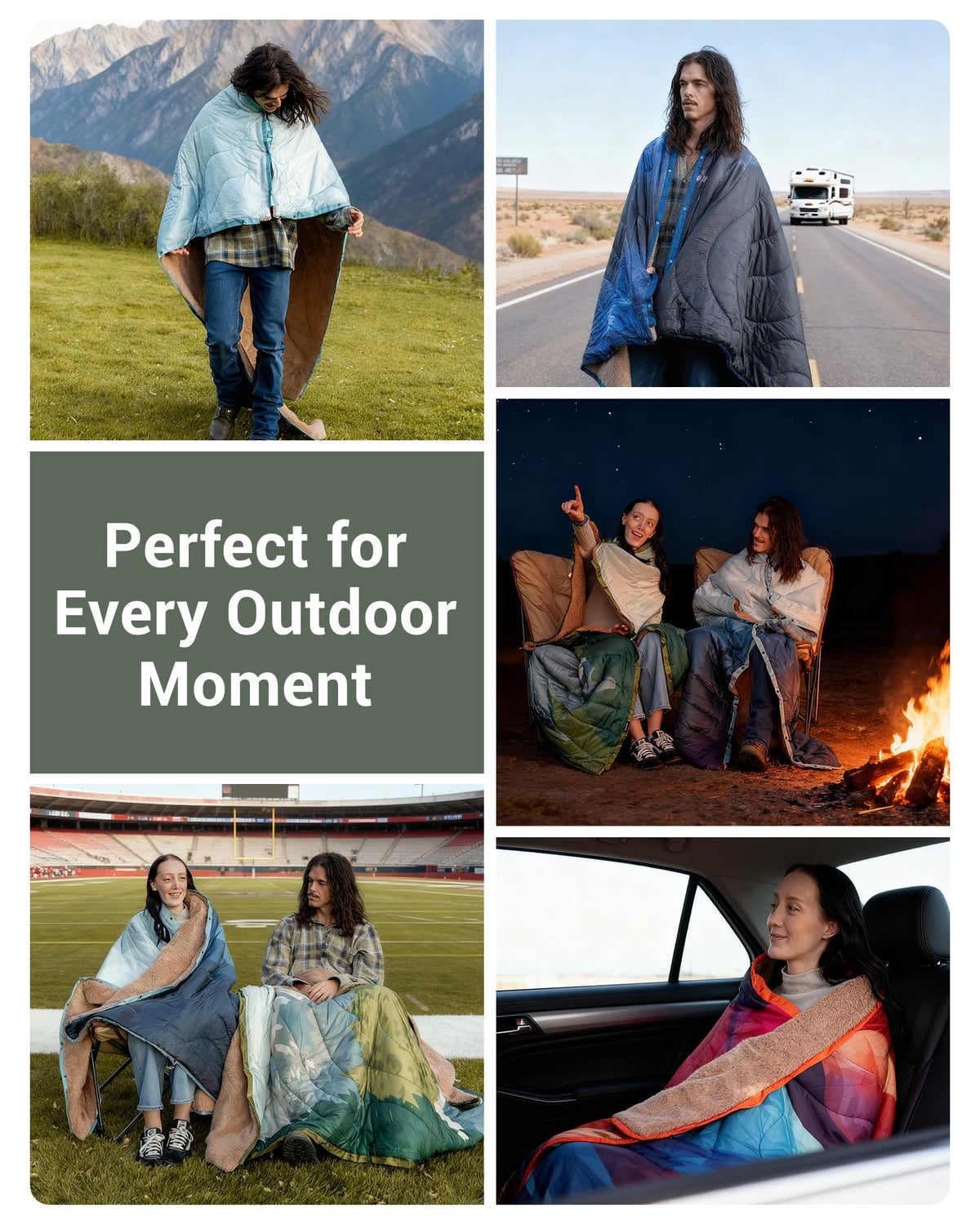 KingCamp Boho Printed Wearable Camping Blanket