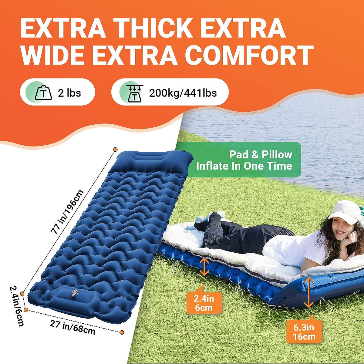 Camping air cushion blue