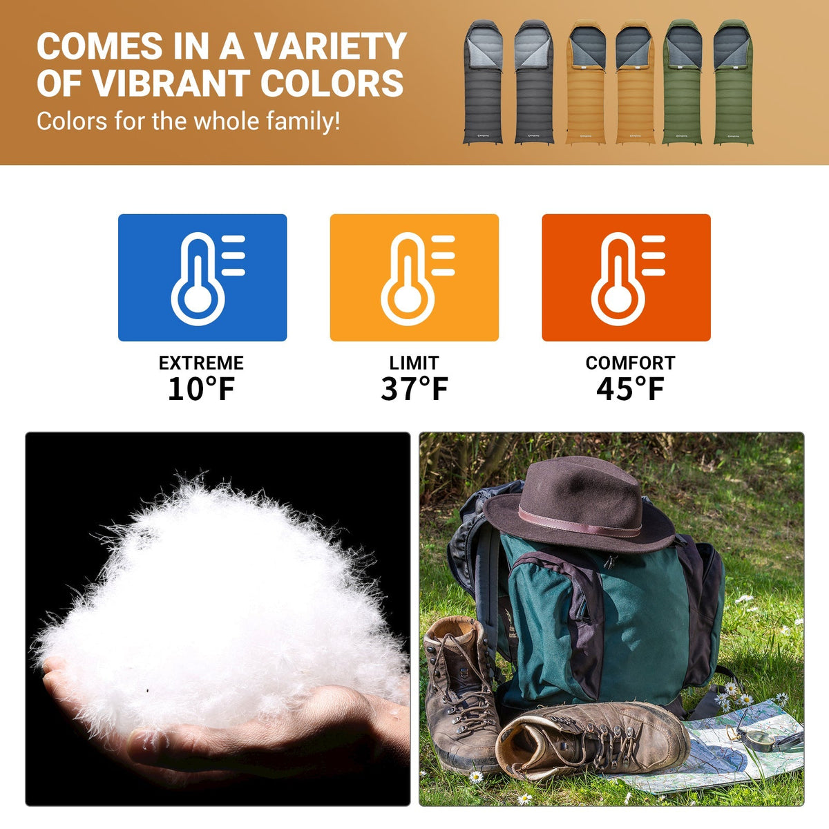 Camping Bedroll with Down