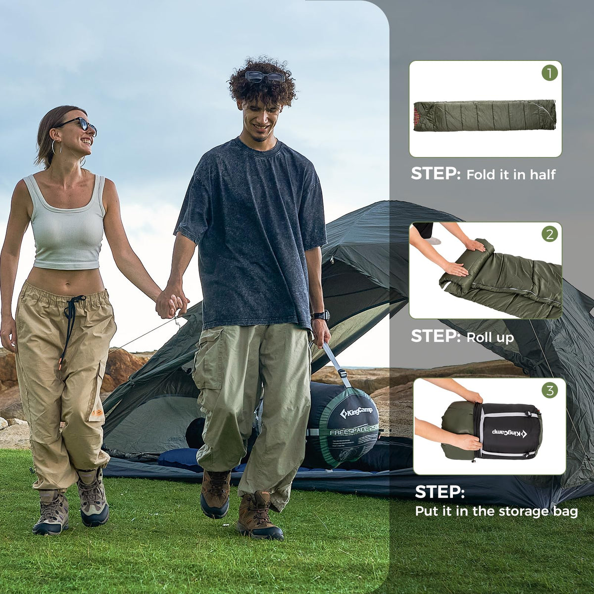 KingCamp FREESPACE 250D Flannel Double-Sized Sleeping Bag