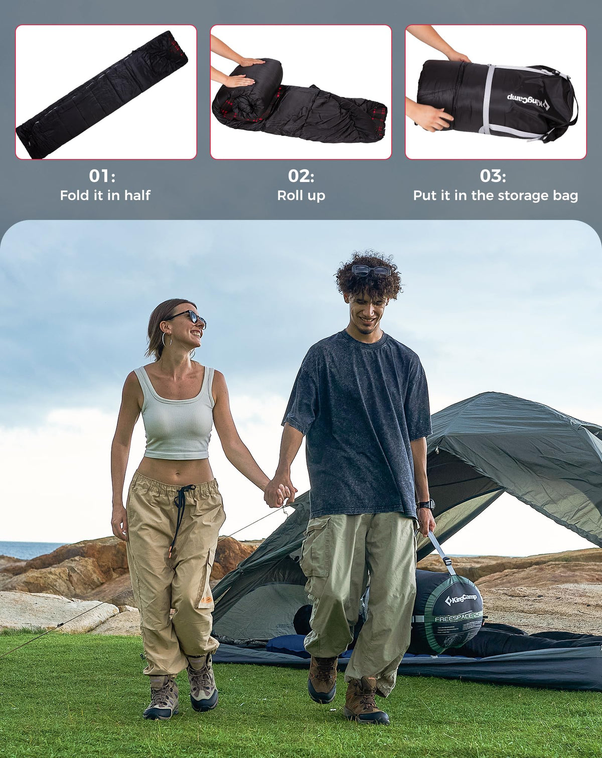 KingCamp FREESPACE 250D Flannel Double-Sized Sleeping Bag