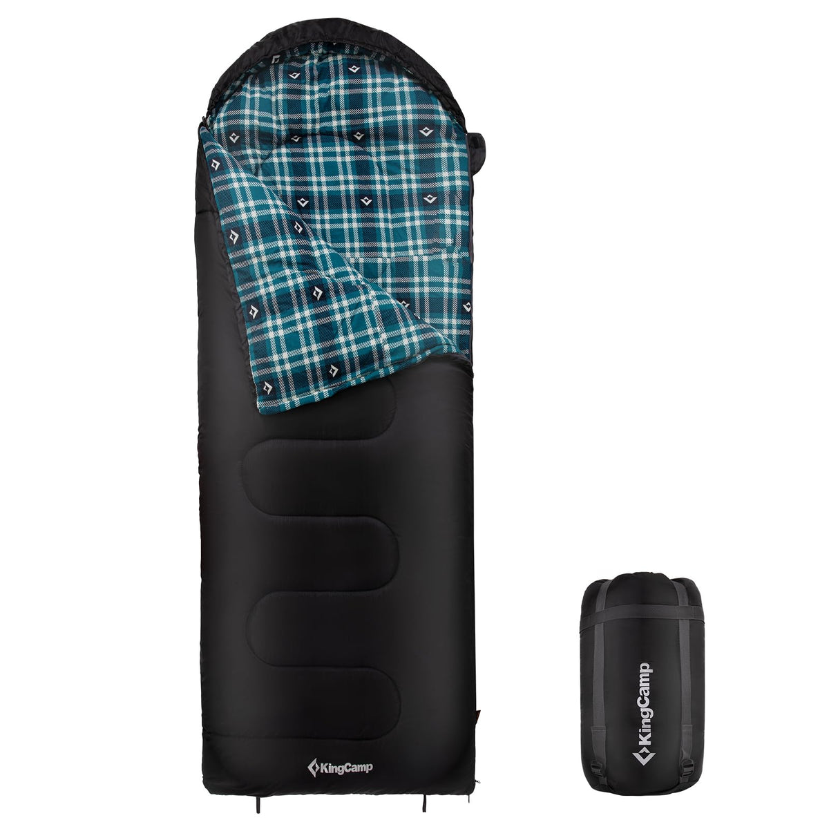 KingCamp CLOUDY 400 Sleeping Bag-Envelope With Hood Black