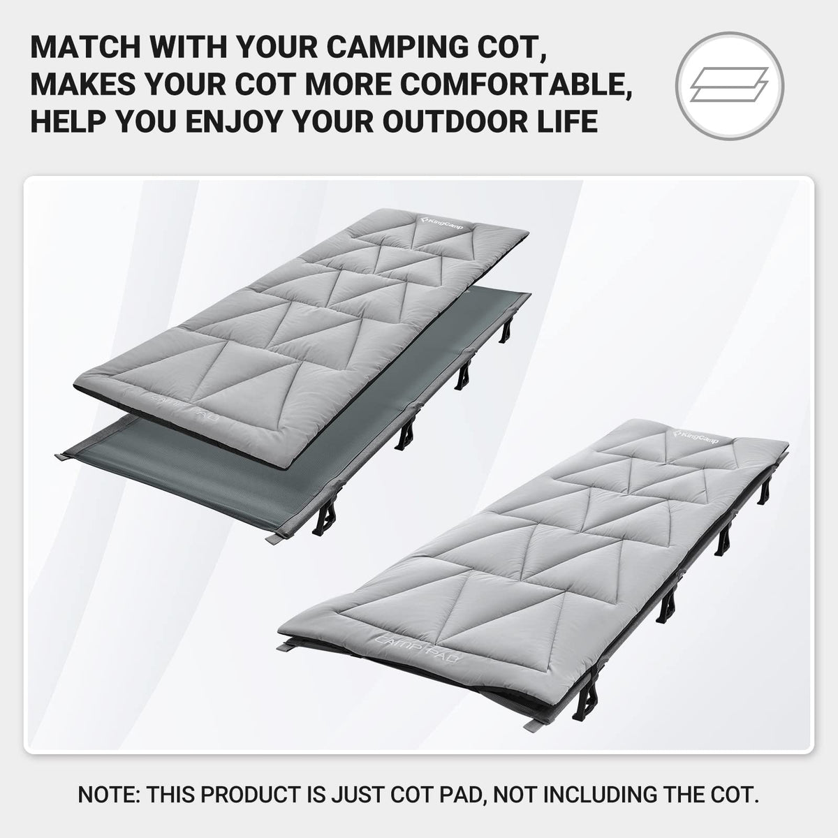 CAMP PAD 350 Quilted Camping Cot Pad