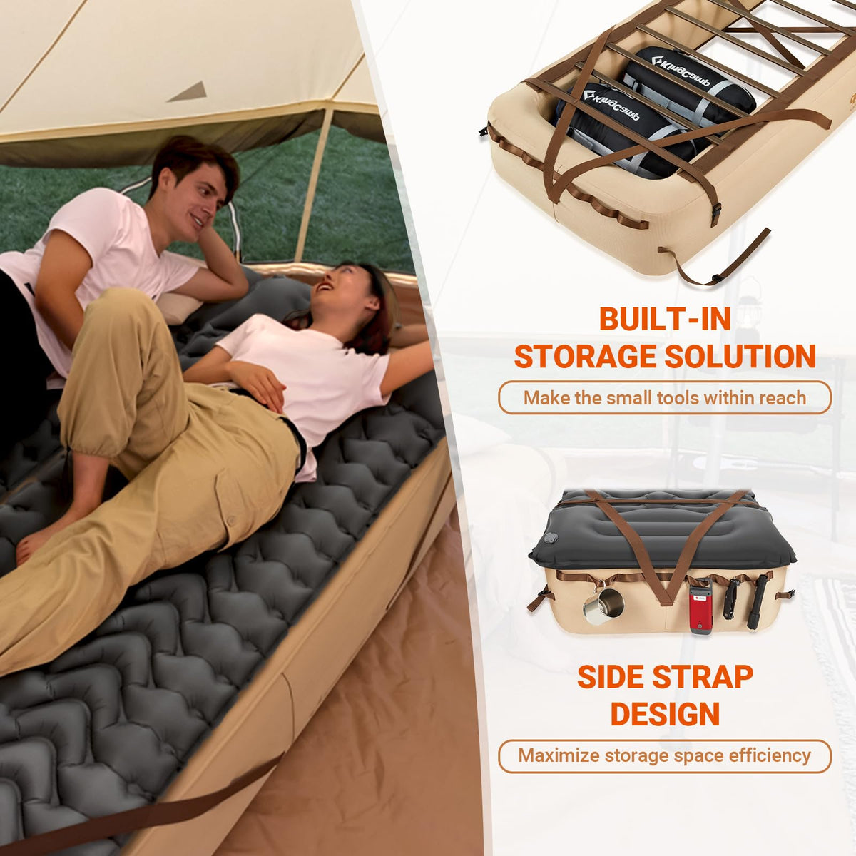 KingCamp Camping Air Bed Frame with Ultralight Inflatable Backpacking Pads