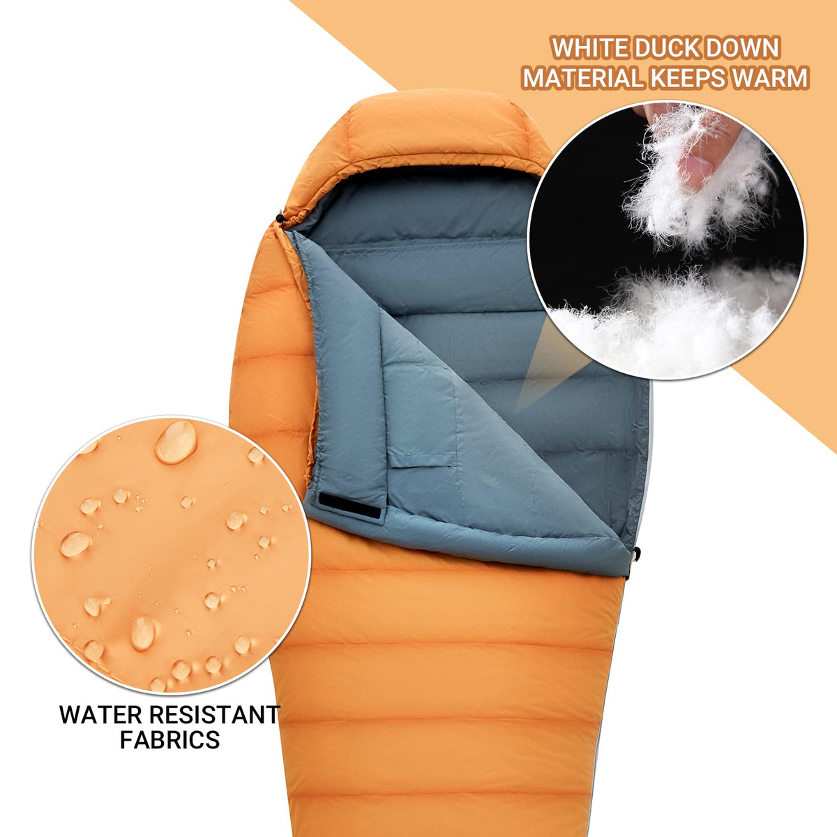 Saco de dormir tipo momia KingCamp PROTECTOR 400 Down 