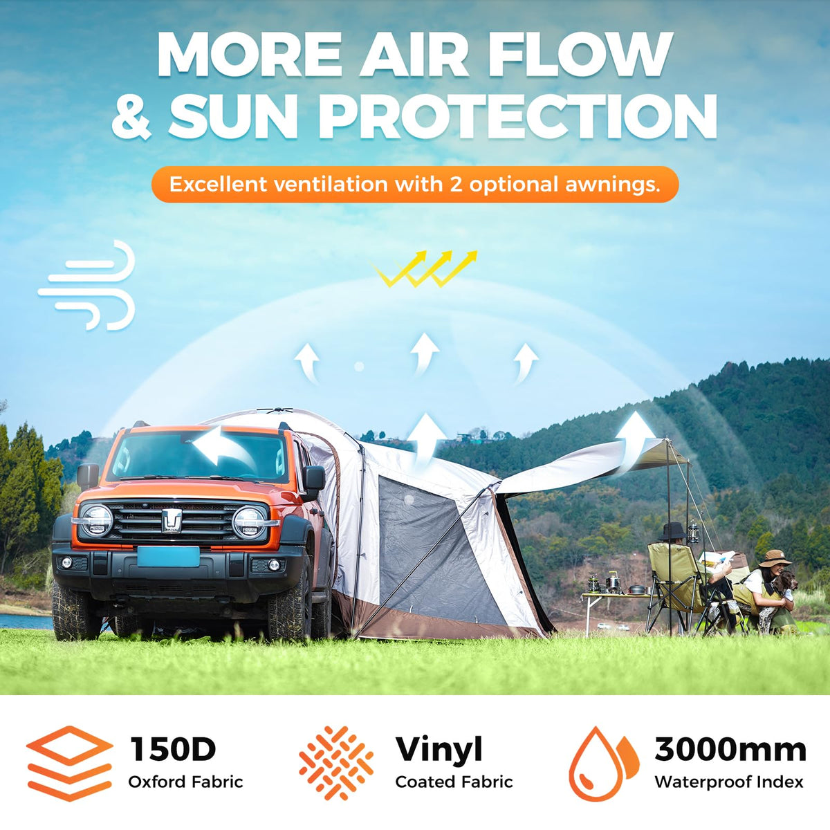 KingCamp Boundless X5 B Autointegriertes Camping-SUV-Zelt
