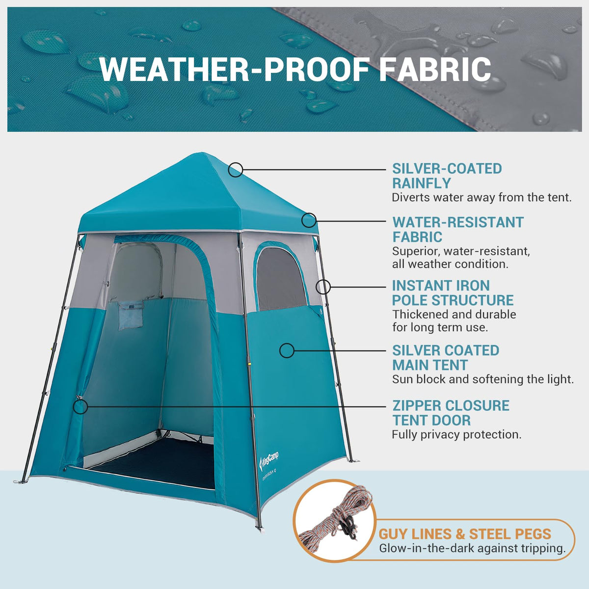 KingCamp Outdoor Shower Tents for Camping, Portable Instant Pop Up Privacy Tent