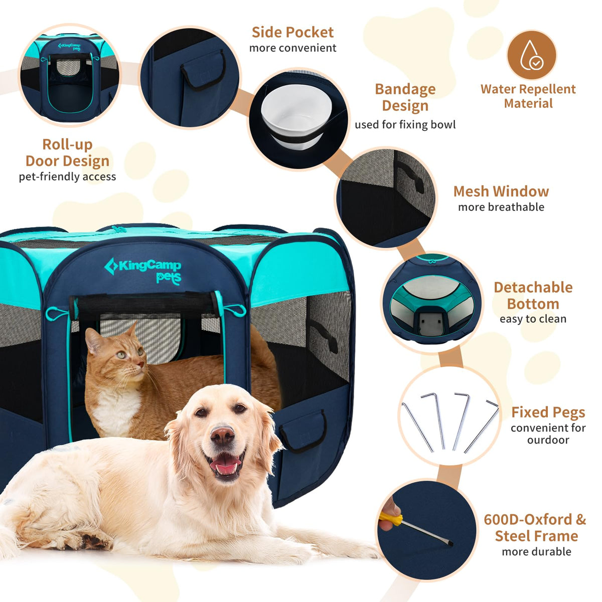 KingCamp PETS ANCONA Dog Playpen