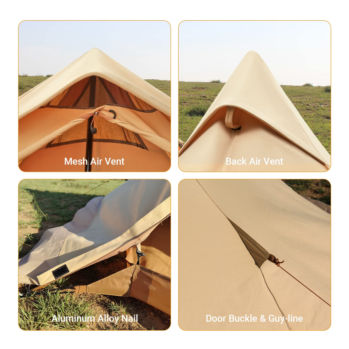 KingCamp TURINO Canvas Teepee Hot Tent with Stove Jack