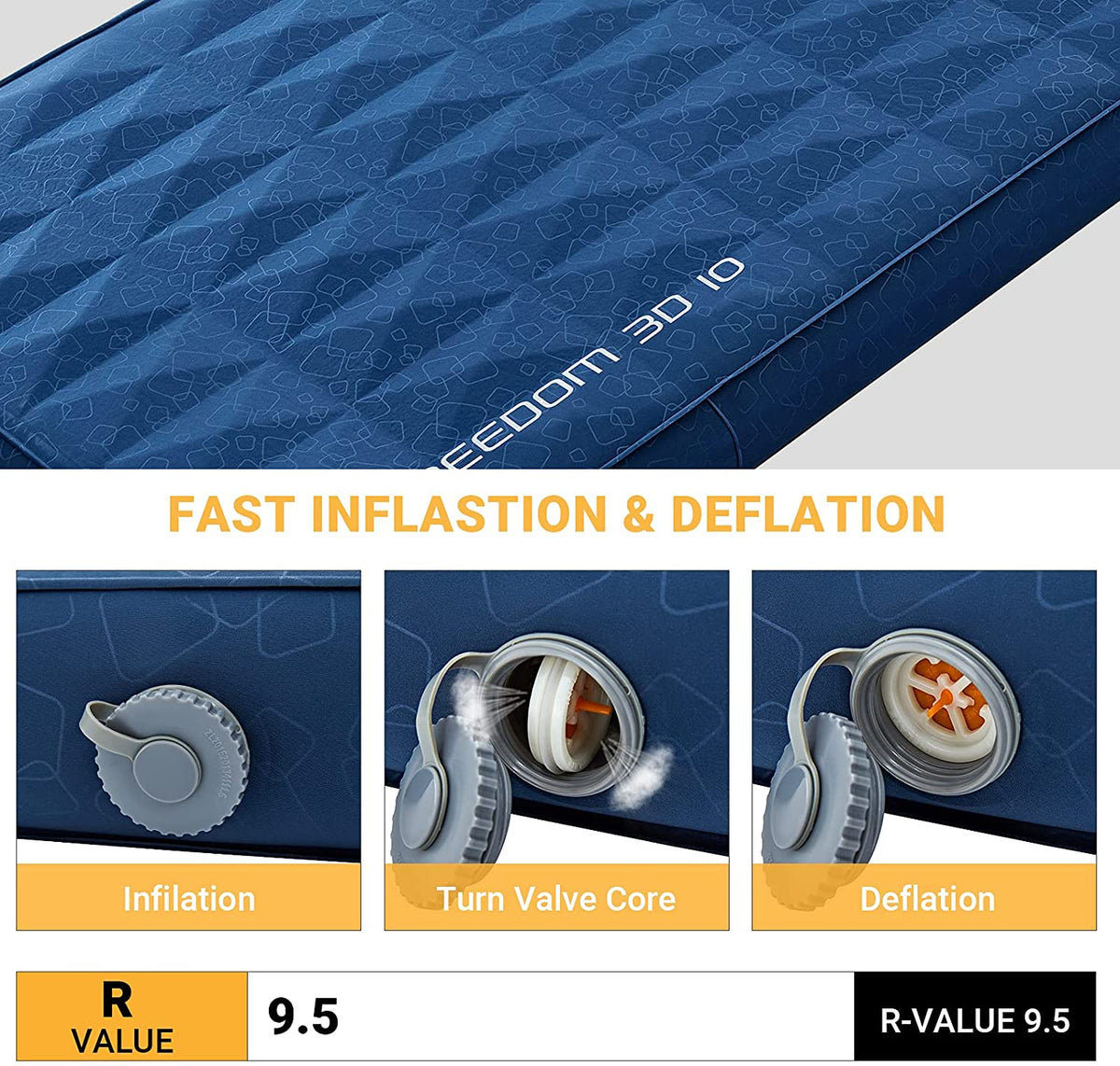 KingCamp 3.94 Inch Thick Self-Inflating Camping Pad