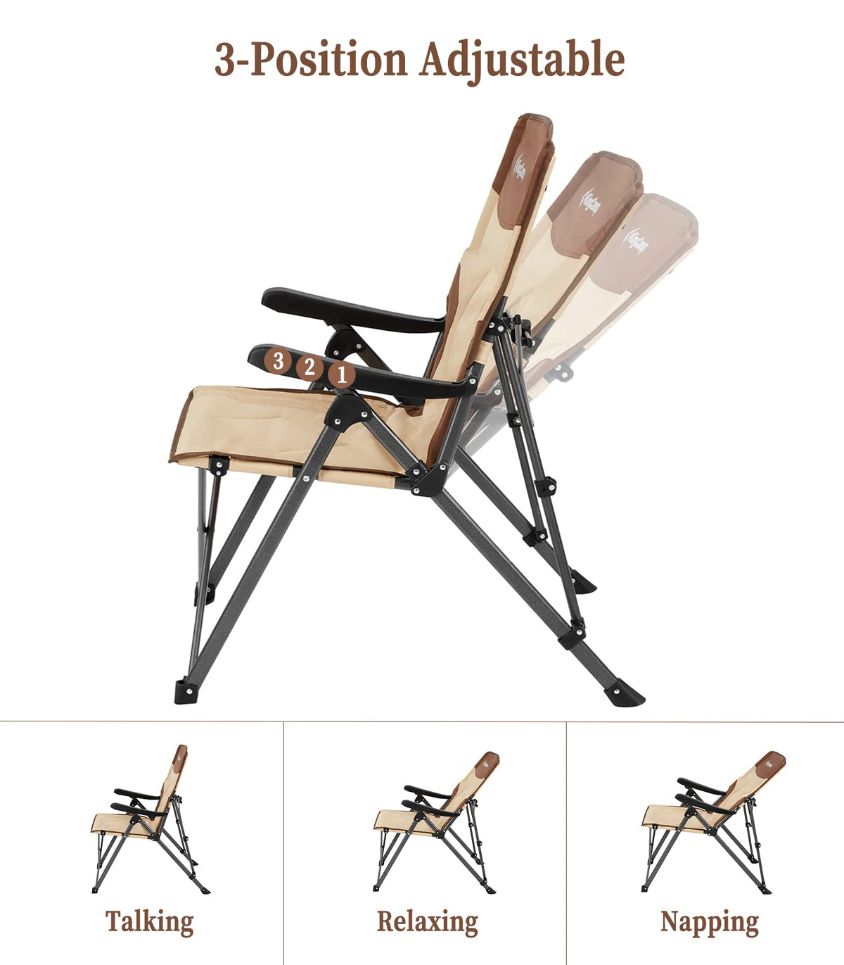 KingCamp Adjustble Heavy Duty Camping Chairs