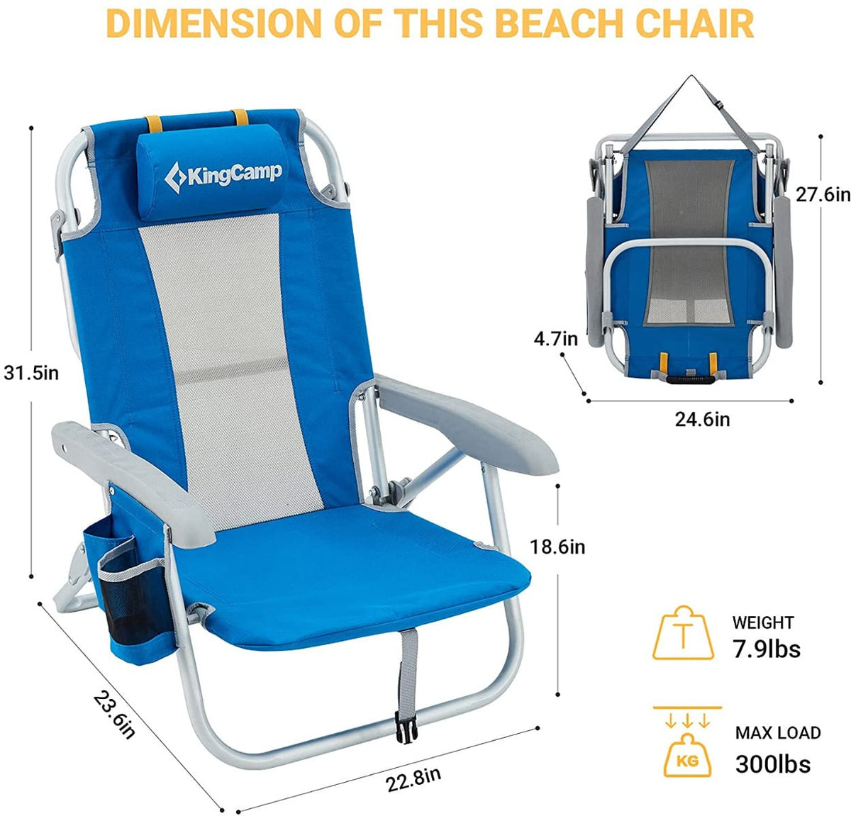 KingCamp Stable Folding Beach Chair
