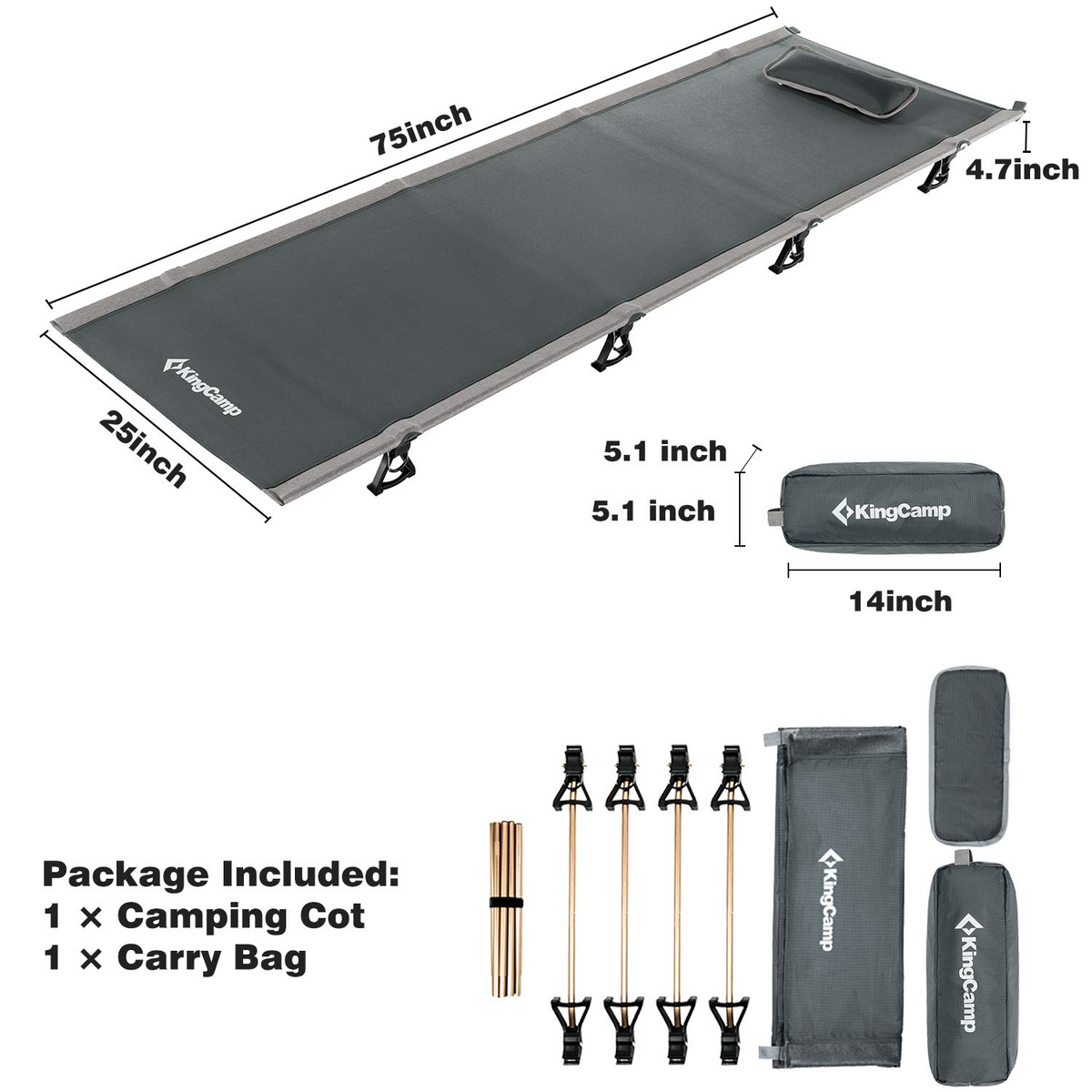Kingcamp Ultralight Folding Camping Cot
