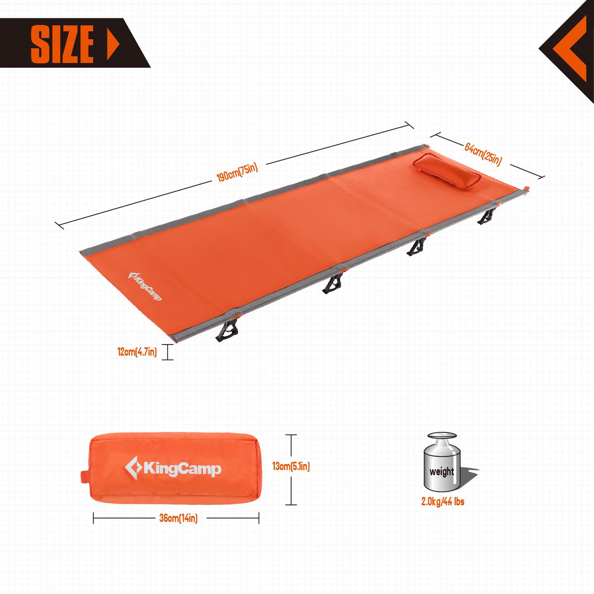 Kingcamp Ultralight Folding Camping Cot
