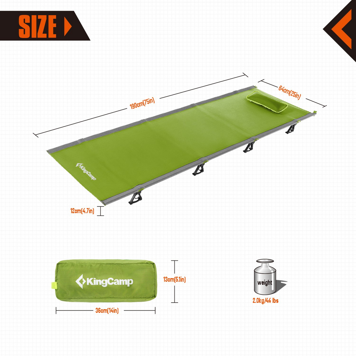 Kingcamp Ultralight Folding Camping Cot