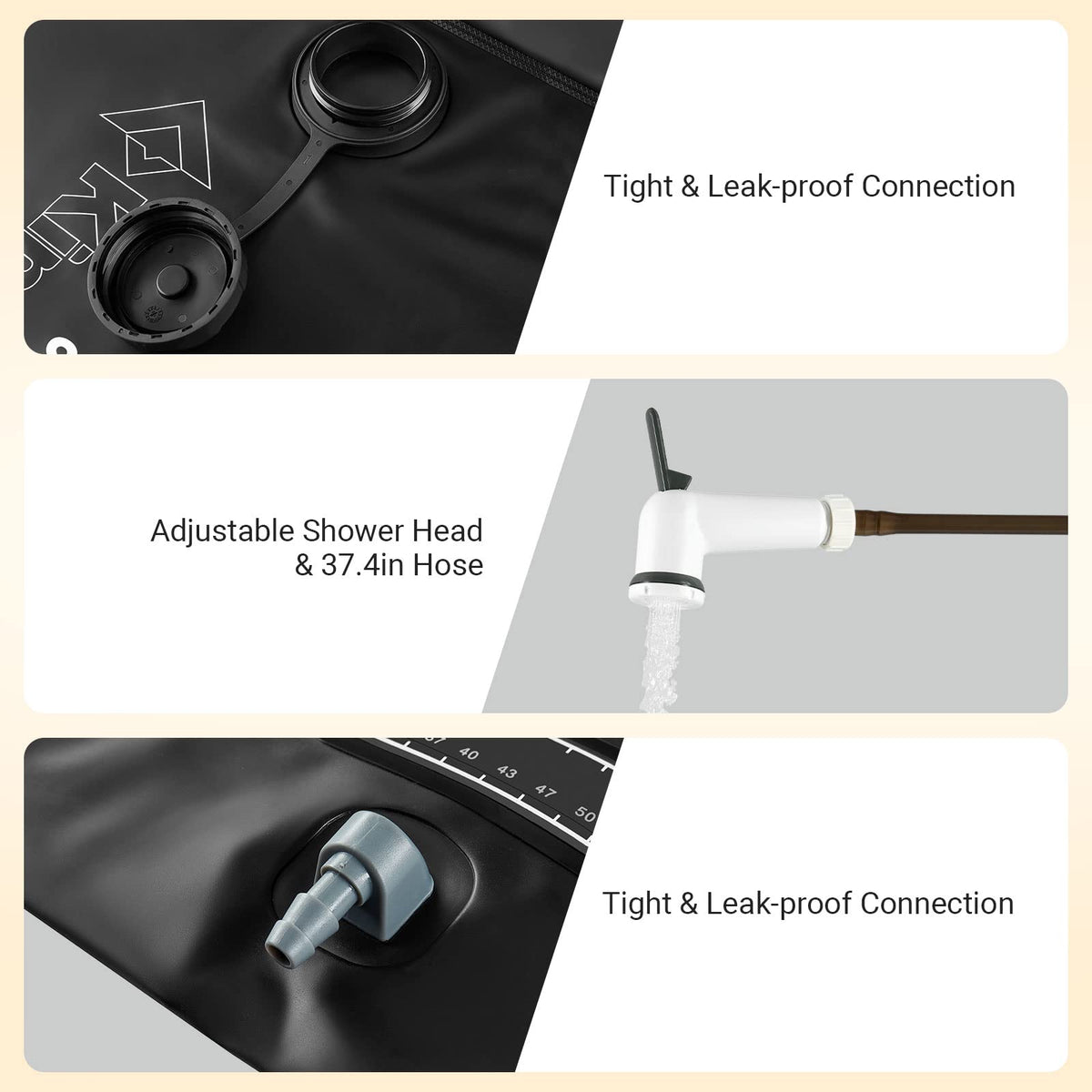 KingCamp Solar Shower Adjustable Shower