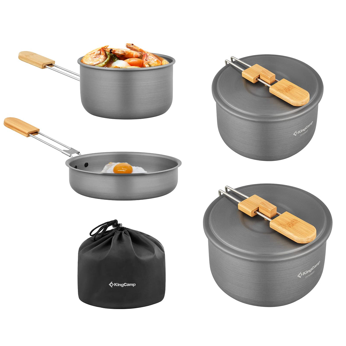 KingCamp 7Pcs Camping Cookware Camp Cooking Set
